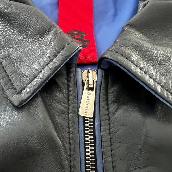 Baldinini Men's Blue Leather Jacket - Picture 6 of 12